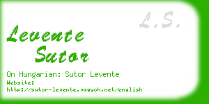 levente sutor business card